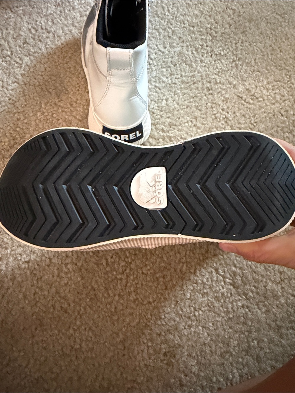 Sorel White and Silver Waterproof Duck-Style Boots - Picture 4 of 4